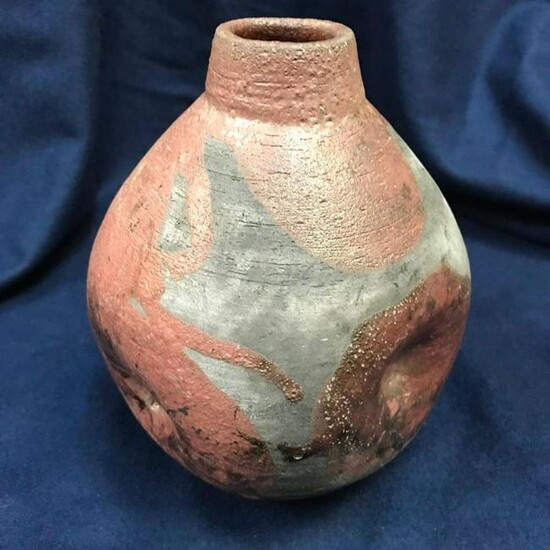 Vintage Mid Century Southern Made Raku Pottery Vase