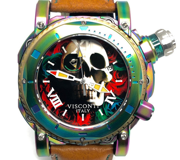 Visconti - Sport Dive 3000 Skull & Roses Limited Edition Ostrich Strap - KW53-01 "NO RESERVE PRICE" - Men - BRAND NEW