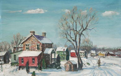 Walter Emerson Baum (1884-1956) Winter Near Sellersville, Pennsylvania 25 x...