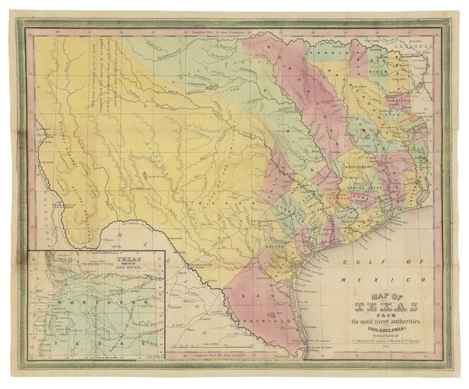 [YOUNG, JAMES HAMILTON] | Map of Texas from the Most Recent Authorities. Philadelphia: Published by C. S. Williams, 1845