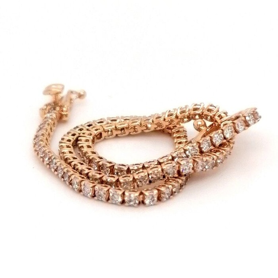 ***no reserve price* Pink gold - Tennis bracelet - 1.69 ct Diamond