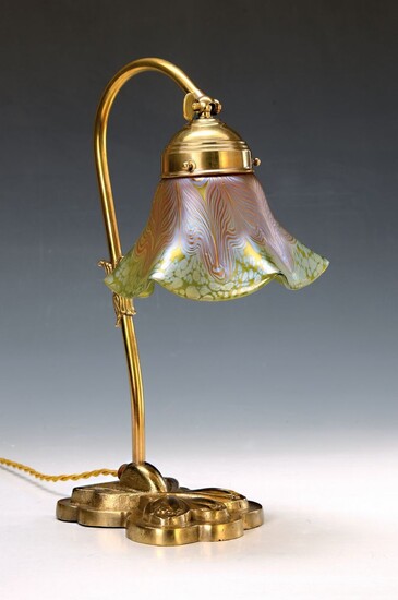 table lamp, L&ouml;tz, around 1902-04, with lustre...