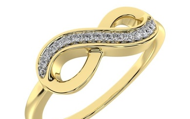 10K Yellow Gold 1/20 Ctw Diamond Infinity Ring