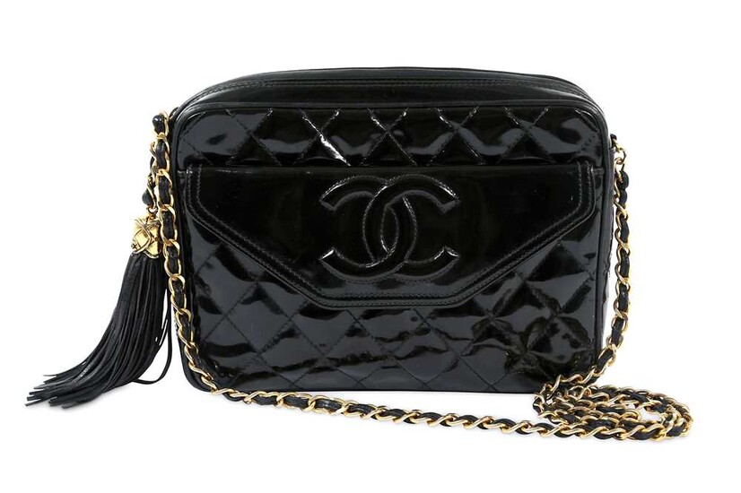 Chanel Black Patent Camera Bag
