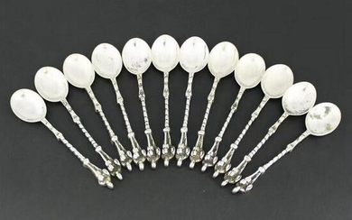 12-piece set of Italian sterling silver coffee spoons
