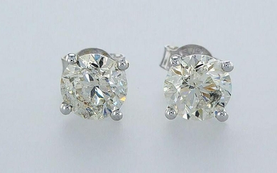 14 kt. White gold - Earrings - 2.01 ct Diamond