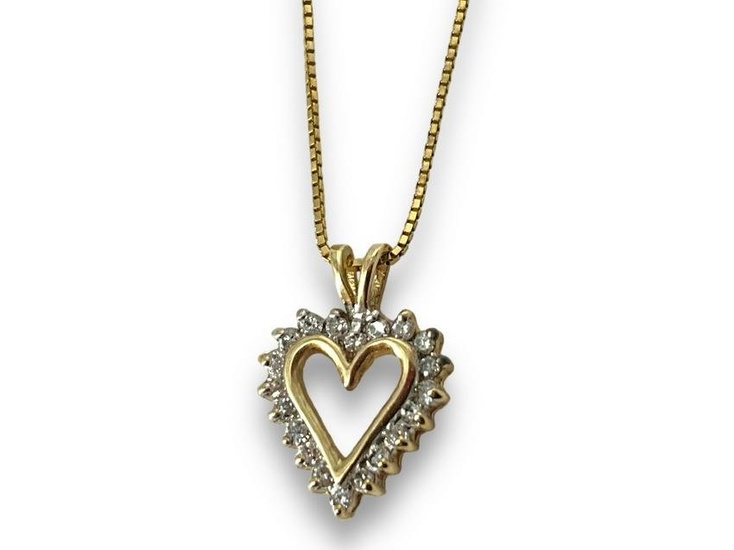 14k Tiny Diamond Heart Necklace