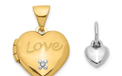 14k Yellow Gold Two-tone Heart