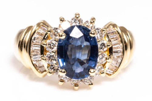 1.67ct Sapphire and Diamond Ring