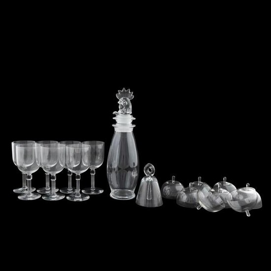 17PCS, GLASS TABLEWARE GROUPING INCLUDING HEISEY