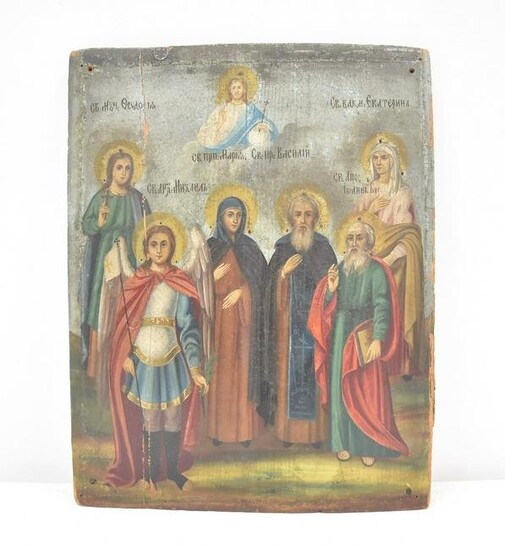 18th - 19thC HAND PAINTED WOOD RUSSIAN ICON