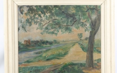 Early 20th Century Continental School, impressionist Plein-air riverscape,...