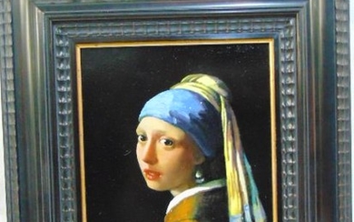 Painting, girl with pearl earring, Curtis Rosser, a