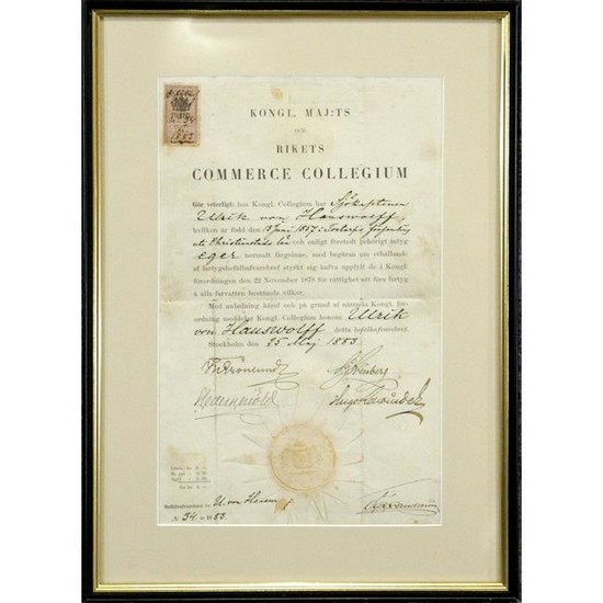 1953 Commerce Collegiate Document Framed