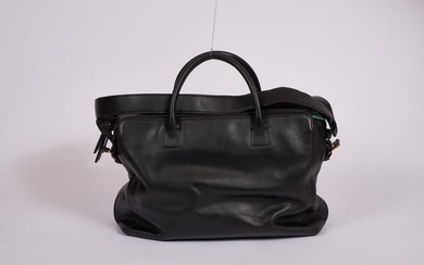 1990s Chanel Vintage Black Leather Unisex Bag