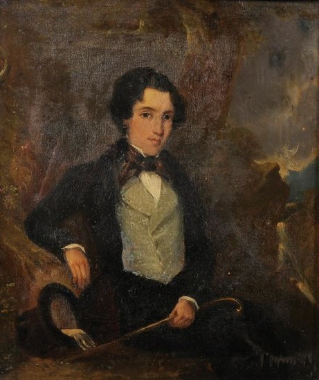 19th Century English School. Portrait of a Young Man