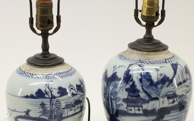 2 Chinese Canton Ginger Jars as Lamps