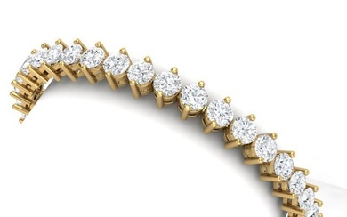 20 ctw Certified SI/I Diamond Bracelet 18K Yellow Gold