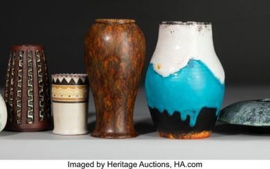 27092: Seven English Glazed Ceramic Vases, 20th century