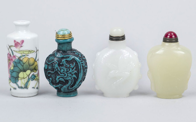 4 snuff bottles, China 20th century