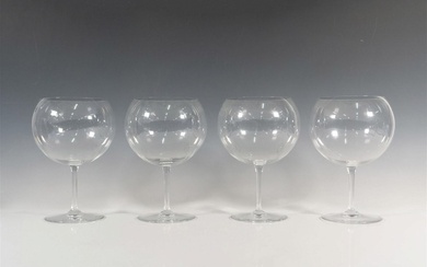 4pc Giant Baccarat Crystal Wine Glasses