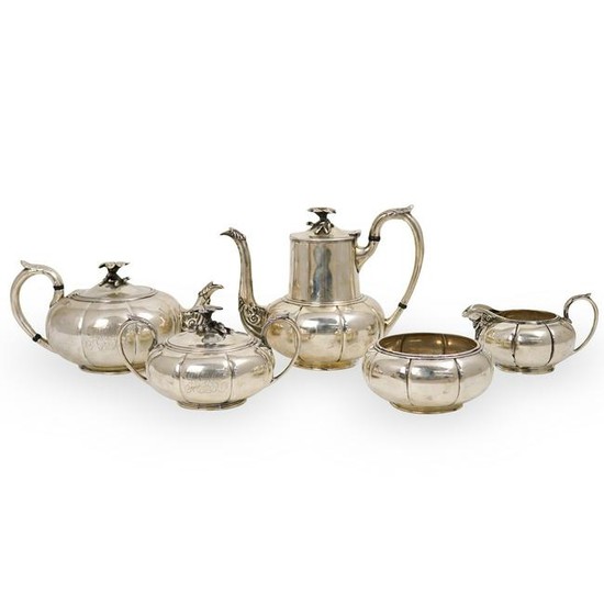(5 Pc) Crichton and Co. Sterling Silver Tea Service