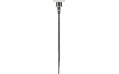 Poul Henningsen: “PH 4.5/3.5”. Floor lamp with chromed steel frame, multi-layer opal glass shades. Manufactured by Louis Poulsen. H. 130 cm.
