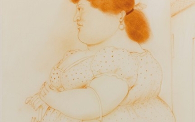 MUJER CON PARAGUAS, Fernando Botero (b. 1932)