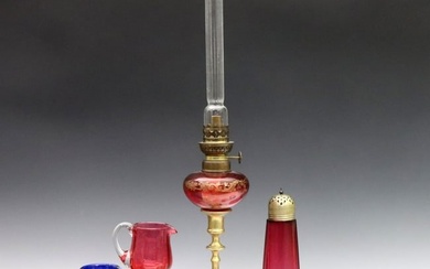 7 Victorian Art Glass Items