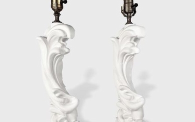 Pair Of Serge Roche Designed Lamps
