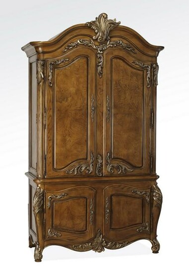 Louis XV style gilt-decorated media armoire