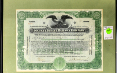 Market Street Railway Way Stock Certificate