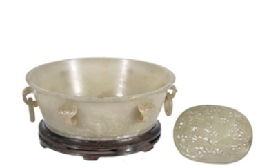 A Chinese celadon jade bowl