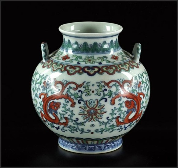 A Chinese Doucai Porcelain Pot.