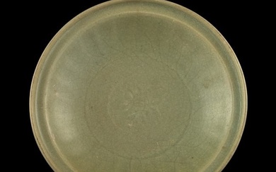 A Chinese Longquan celadon-glazed plate, Yuan/Ming dynasty