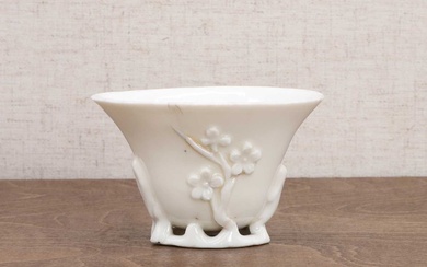 A Chinese blanc de Chine libation cup
