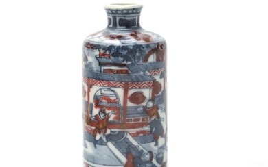 A Chinese copper red and underglazed-blue decorated snuff bottle