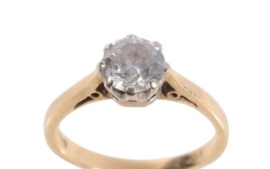 A DIAMOND SOLITAIRE RING the brilliant-cut diamond c. 0.85ct...