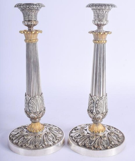 A FINE PAIR OF 19TH CENTURY FRENCH SILVER PLATED