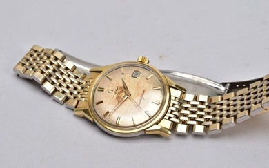 A GENTS OMEGA AUTOMATIC, CONSTELLATION WRISTWATCH, round gold dial...