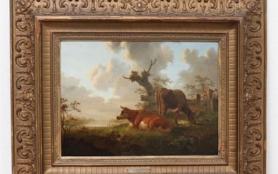 (-), A. Ghyp, Hollandse school, 18e/19e eeuw, koeien...