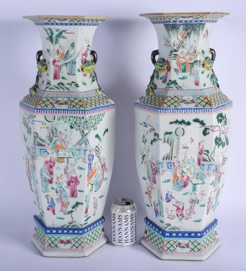 A LARGE PAIR OF LATE 19TH CENTURY CHINESE TWIN HANDLED