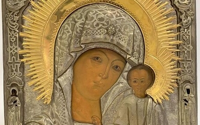 A LARGE & IMPOSING RUSSIAN ICON, 19TH C.