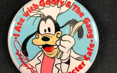 A Lot of 325 Vintage Walt Disney Goofy I Ate With Goofy & The Gang Character Cafe Buttons F
