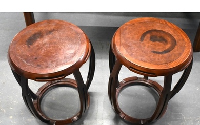 A PAIR OF LATE 19TH CENTURY CHINESE HUANGHUALI WOOD TABLES. ...