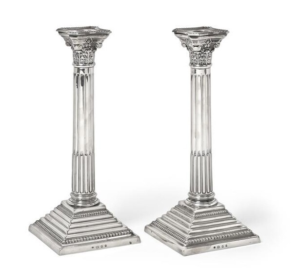 A Pair of George V Silver Candlesticks, by Aaron Taitelbaum,...