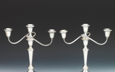 A Pair of Gorham Sterling Silver Interchangeable Candelabra