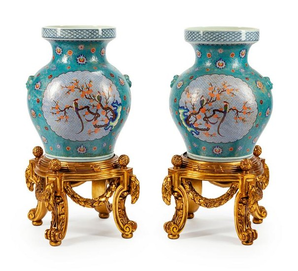 A Pair of Monumental Chinese Export Porcelain and