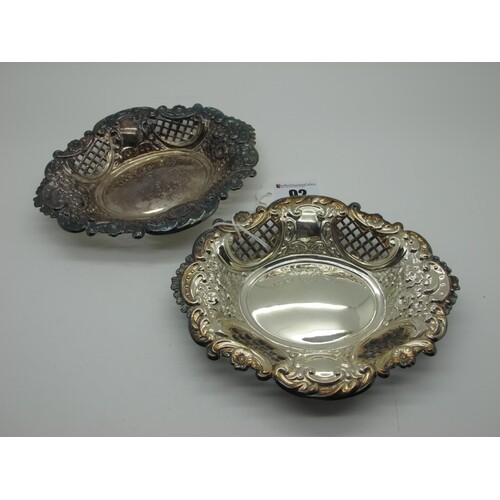 A Pair of Victorian Style Hallmarked Silver Bonbon Dishes, B...