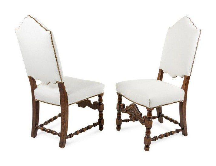A Pair of William & Mary Style Oak Side Chairs